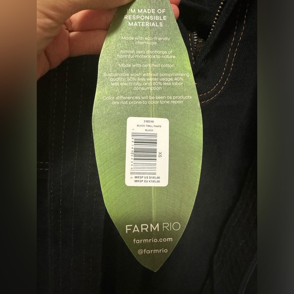 Farm Rio Twill Bell-Bottom Pants Black - Picture 7 of 7